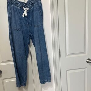 GAP Drawstring Denim barrel leg Jeans - Blue
